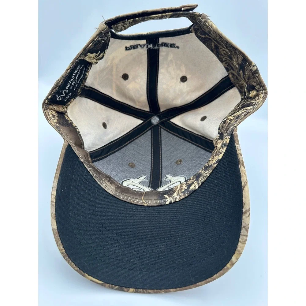 Realtree Deer Antlers Logo Hat Camo Tan Embroidered Adjustable Strap Cap Hunting